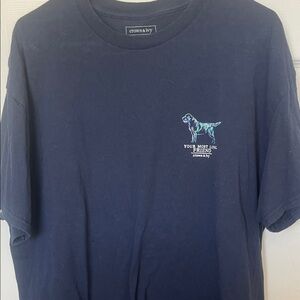 Crown & Ivy Navy Tee with Colorful Dog Design